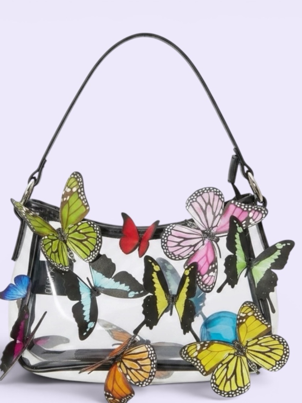 kaleidoscope, vision shoulder bag clear, 3-D butterflies DOLLS Kill
